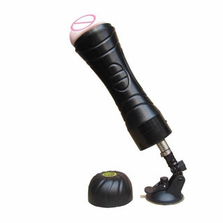 This is an image of Hands-Free Enjoyment Suction Cup Blowjob Machine Male Masturbation Sex Toy with lifelike orifice and suction cup feature.