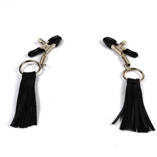 In the photograph, you can see an image of Clamps With Black Tassel, adjustable design for comfort and pleasure.