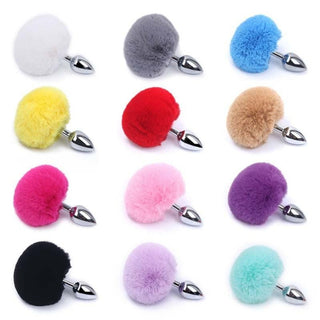 Colorful Bunny Tail Plug 4.5 Inches Long