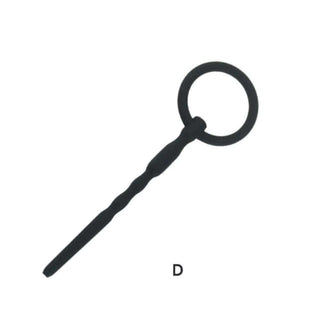 You are looking at an image of Silicone Urethral Stretcher Penis Plug F measuring 2.01 inches in length and 0.10 inch tip width.