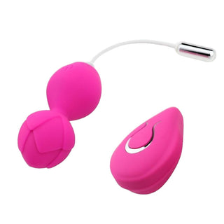 Feast your eyes on an image of Blooming Rose Remote Control Kegel Balls, designed to reignite passion and enhance intimacy with seven frequency modes and discreet vibrations.
