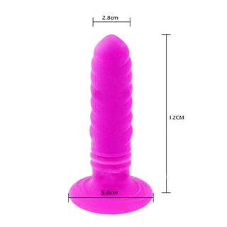 Ribbed Silicone Suction Cup Butt Plug 4.72 Inches Long