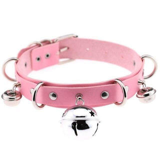 What you see is an image of Playtime Favorite DDLG Collar in Yellow PU Leather with Bells