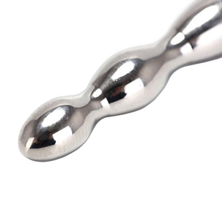 Princely Training Wand Urethral Beads in stainless steel with a narrow bead tip and increasing girth for thrilling pleasure.