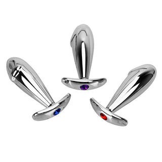 Dick-Inspired Stainless Steel Pretty Jeweled Plug 3.94" Long - Lovegasm Dick-Inspired Stainless Steel Pretty Jeweled Plug 3.94" Long - Lovegasm