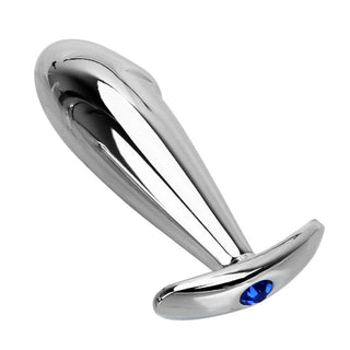 Here is an image of Dick-Inspired Stainless Steel Pretty Jeweled Plug 3.94 Inches Long for anal exploration.
