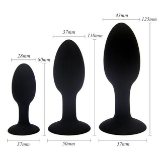 Silicone Butt Plug With Internal Metal Ball 3.15 to 4.92 Inches Long