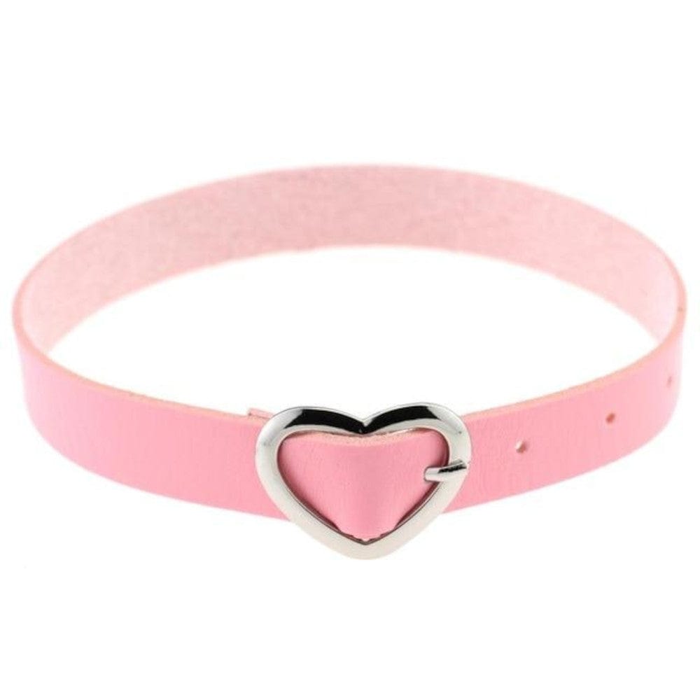 Image of Cute Heart-Shaped Buckle Baby Girl Collar in Coffee color