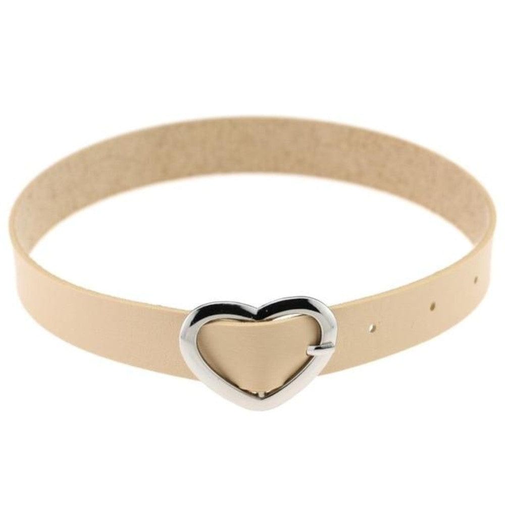 Image of Cute Heart-Shaped Buckle Baby Girl Collar in Silver color