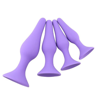 Presenting an image of Hypoallergenic Silicone Plug 4-Piece Anal Training Kit featuring various sizes and shapes for intimate exploration.