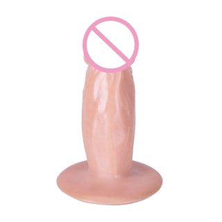 Teeny Tiny Silicone 4.53 Inch Realistic Suction Cup Dildo - an image of a small, realistic dildo with a strong suction cup