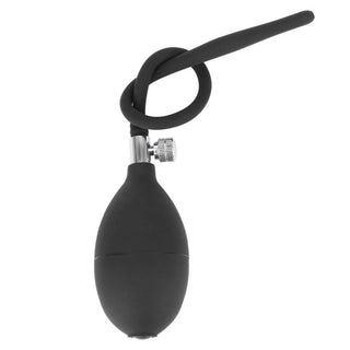 Feast your eyes on an image of the satisfying sense of fullness provided by the Black Inflatable Penis Plug.
