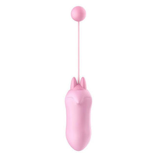 Check out an image of 10-Speed Foxy Vibrating Kegel Balls 2pcs Set with a foxy-like feature and looped silicone string for playful use.