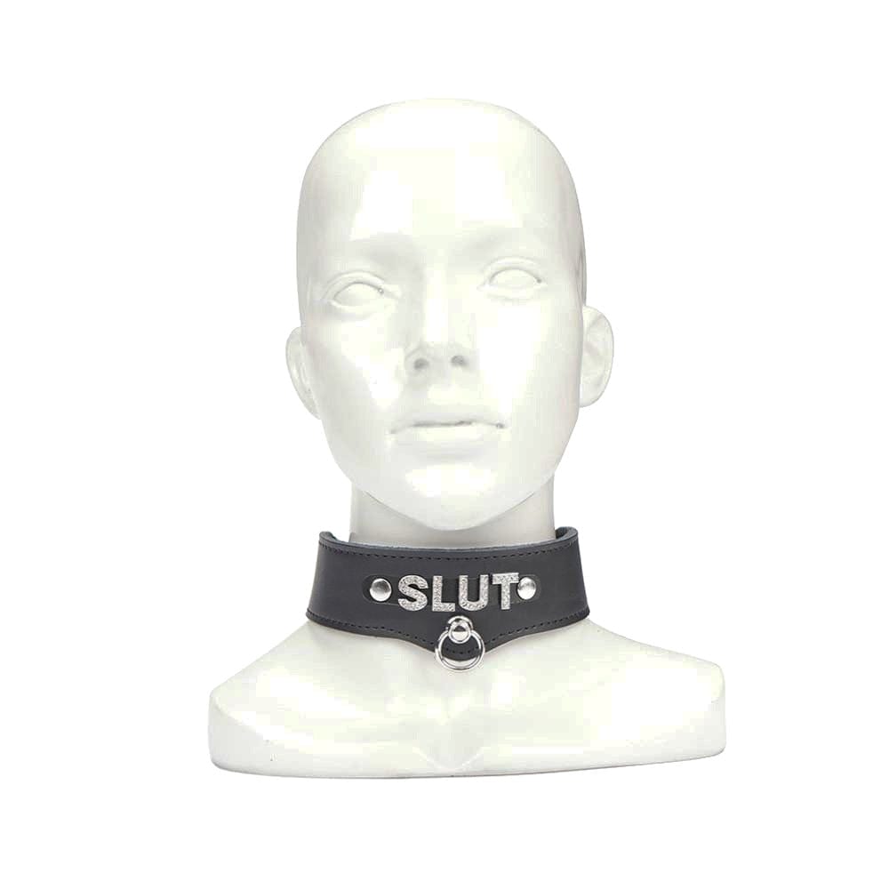 Jewelled Leather BDSM Slave Collar
