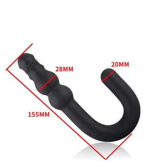 Black Silicone Anal Hook 6.1 Inches Long