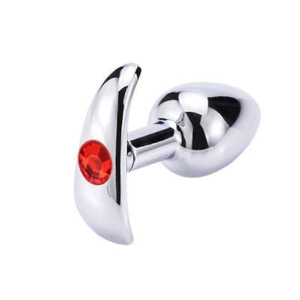 This is an image of a jeweled butt plug crafted with quality aluminum alloy material, offering a unique sensory journey and different sizes for all levels of expertise.