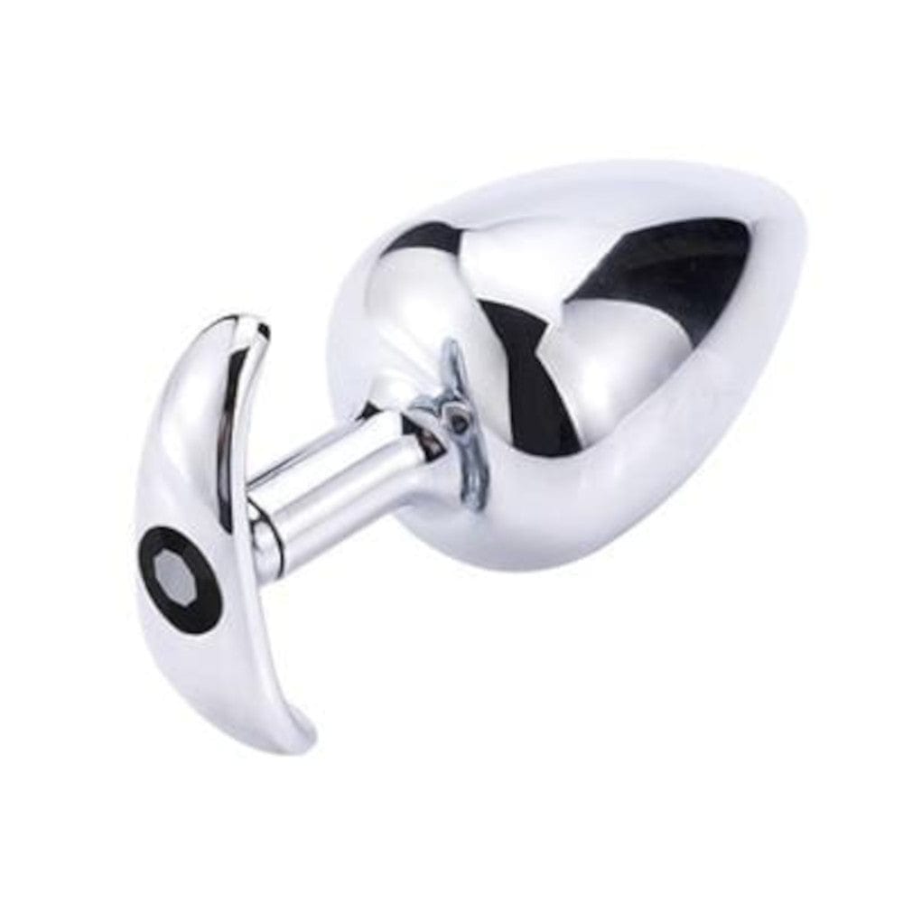 Pictured here is an image of Anchor-Inspired Princess Metal Jeweled Butt Plug, perfect for temperature play by submerging in warm or chilled water for a thrilling sensation.
