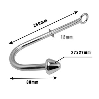 Cone-Shaped Bead Metal Anal Hook 9.84 Inches Long