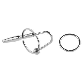 This is an image of Stainless Urethral Dilator Penis Plug offering secure fit with interchangeable rings.