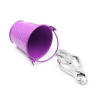 A picture of Colored Bucket Butterfly Clamps made of stainless steel.
