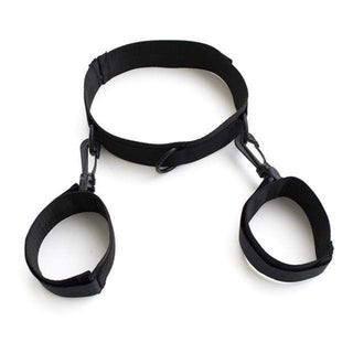 Presenting an image of Total Surrender Nylon Collar or Choker Non O Ring design in black color made from nylon and polyester with adjustable length and width.