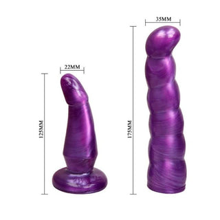 Double Penetration Purple Strap On Dildo