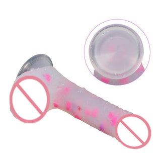 Featuring an image of Fantastic 7 Inch Soft Jelly Dildo, with an IP7 waterproof rating for hands-free use on smooth surfaces like bathroom floors or walls.