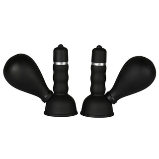Breast Massaging Suction Stimulator Vibrator Nipple Toy in black silicone material
