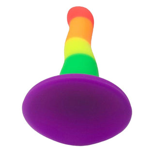 Insertable rainbow dildo made from medical-grade silicone for safe and pleasurable play.