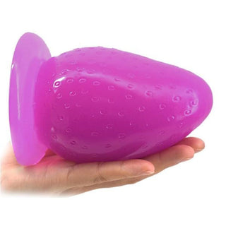 Picture of the Purple Strawberry Anal Dildo With Suction Cup - Textured like a strawberry with seeds, designed for full-bodied orgasms.