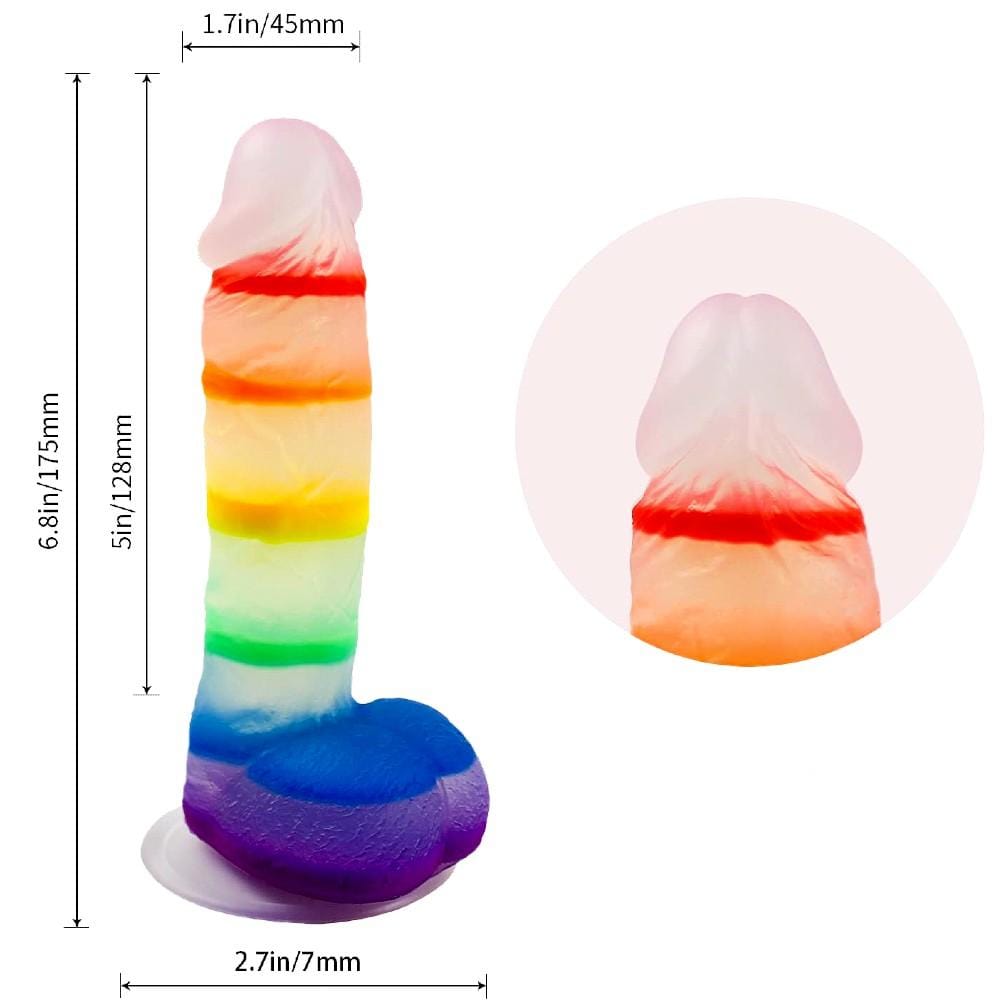 An enticing image of the rainbow dildo, a mind-blowing pleasure for your erotic adventures.